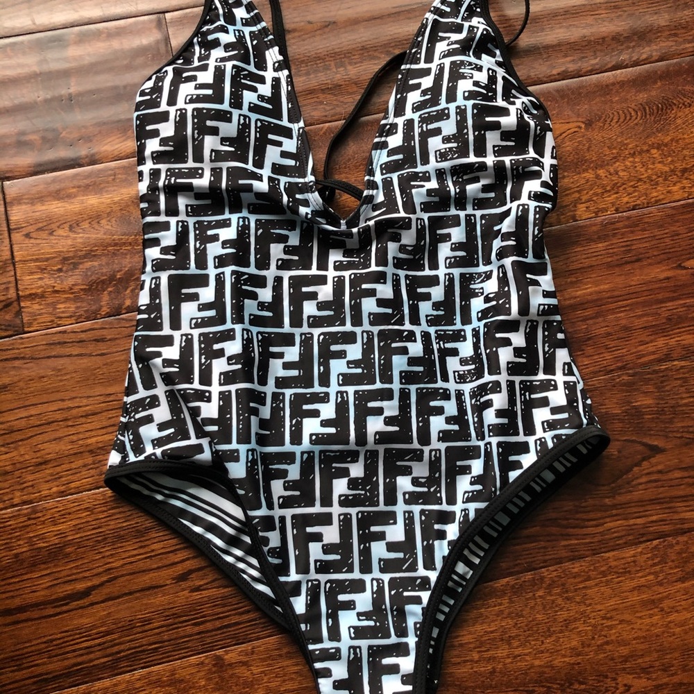 Fendi swimsuit Blue and Black Medium